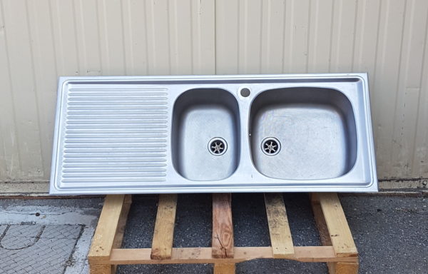 évier double inox